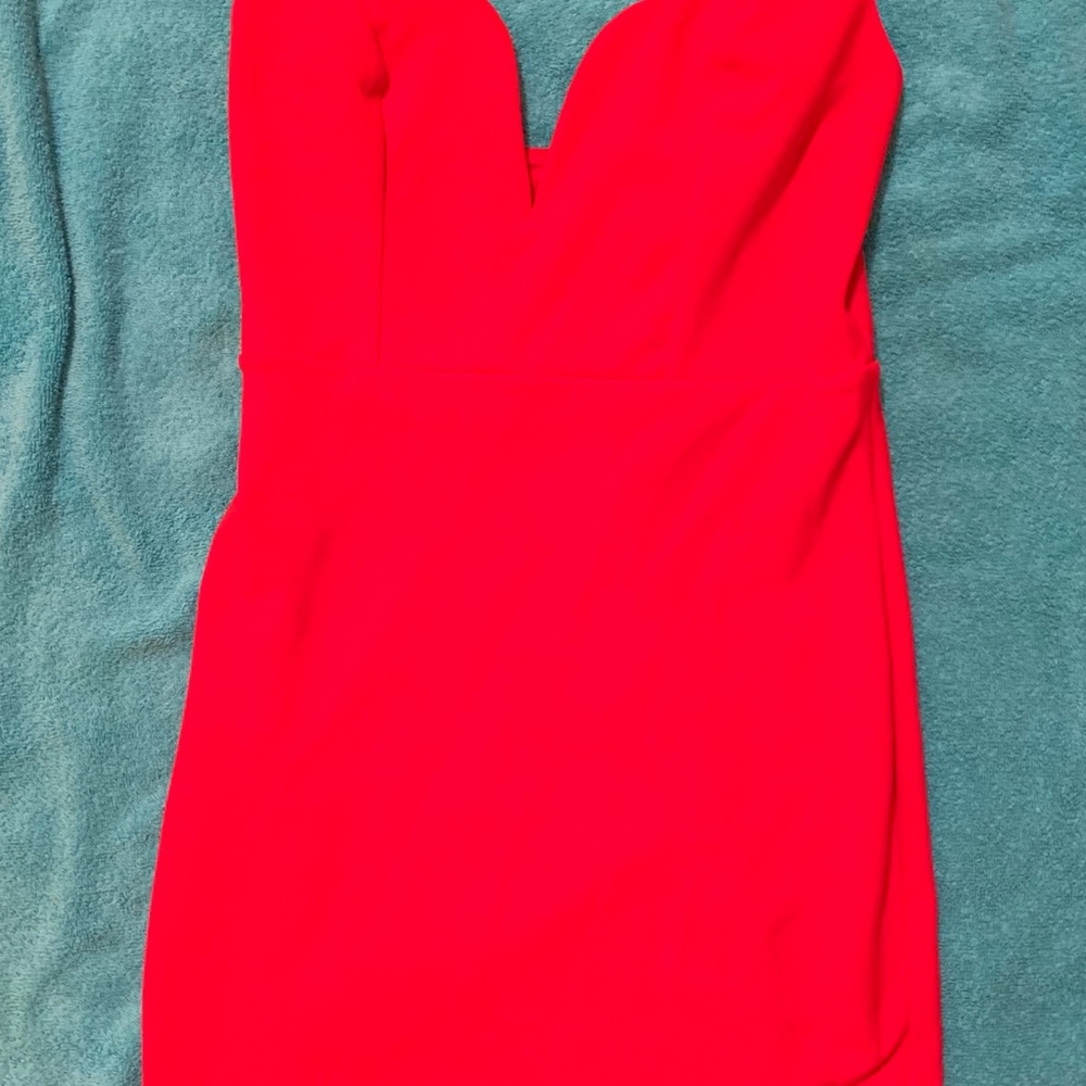 Red, mini-dress.